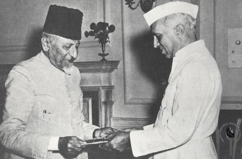 Maulana Abul Kalam Azad with Jawaharlal Nehru. (Photograph: NMML/Government of India)