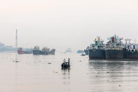 The Port of Kolkata is the most important port for the Inland Waterways Authority of India. (Photographer: Anshika Varma for Bloomberg Businessweek)