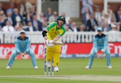 Australia’s David Warner jumps while trying to play a shot in the league game against England, in London, on June 25, 2019. (Photograph: AP/PTI)