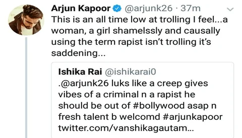 सोशल मीडिया पर एक्टर अर्जुन कपूर को लड़की ने क्यों कहा रेपिस्ट और अपराधी ?