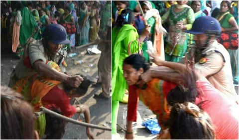गला दबाकर, लात मारकर और लाठियां भांजकर कौन-सा महिला सम्मान कर रही है योगी की पुलिस ?