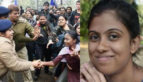 शर्मनाक: कश्मीरी लड़की से बलात्कार पर विरोध प्रदर्शन कर रही JNU छात्रसंघ उपाध्यक्ष की दिल्ली पुलिस ने की पिटाई