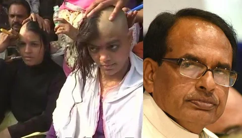 शिवराज शासन में हरतरफ गुस्सा, महिला शिक्षकों ने सड़क पर बाल मुंडवाए, कहा- हमारी फिक्र नहीं है इनको