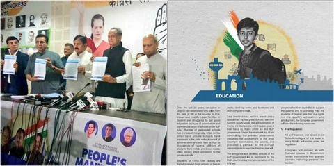 गुजरात में कांग्रेस ने ‘युवाओं’ को बेरोजगारी भत्ता, लेपटॉप और स्मार्टफोन देने का वादा किया