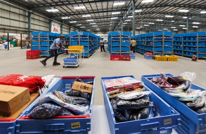A Myntra warehouse in Bengaluru; Photo by Narendra Bisht