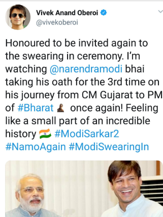 Oops! Vivek Oberoi promotes Salman Khan’s ‘Bharat’ in his recent tweet