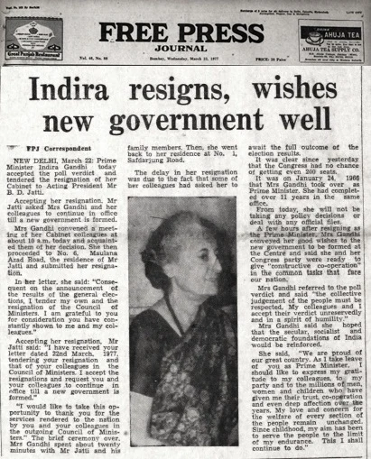 From FPJ Archives: Emergency impact - Indira Gandhi loses elections, India gets first non-Gandhi PM