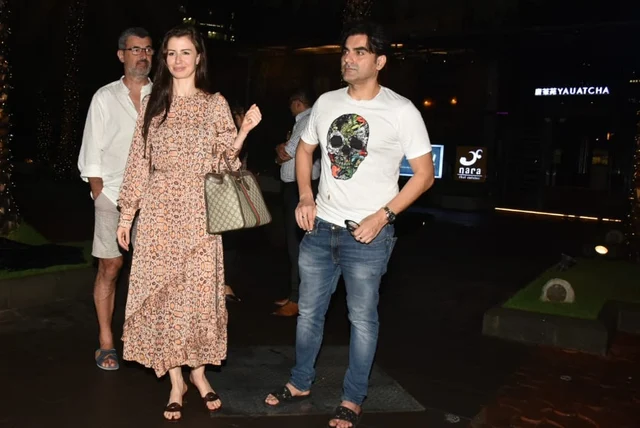 Arbaaz Khan and Giorgia Andriani were snapped roaming at BKC outside ‘Yauatcha’.