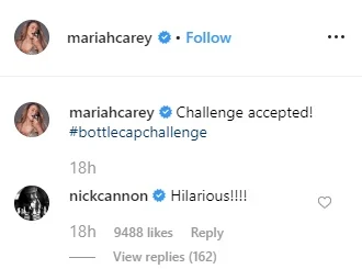 Nick Cannon comments 'Hilarious' on ex-wife Mariah Carey's bottle cap challenge video