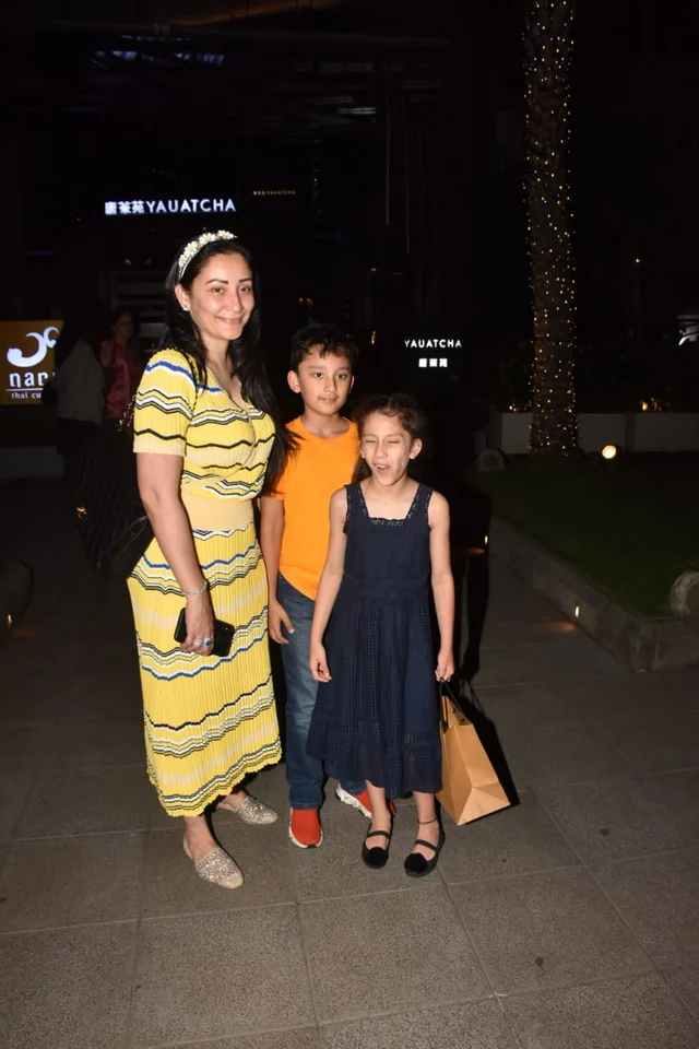 Sanjay Dutt’s two munchkin Iqra and Shahraan Dutta clicked by paps with mommy Manyata Dutt as it was her birthday.
