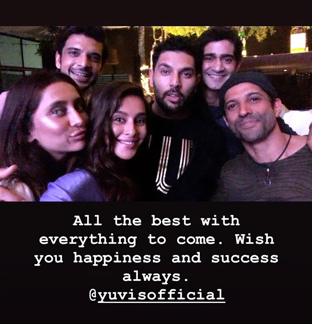 Yuvraj Singh enjoys retirement bash with wife Hazel Keech and ex-girlfriend Kim Sharma; other B-town celebs also joins