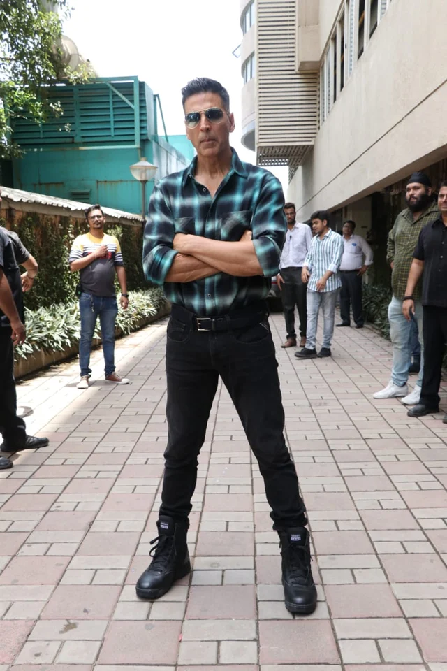 Akshay Kumar at his most awaited film Mission Mangal's trailer launch at Fun Republic in Andheri.