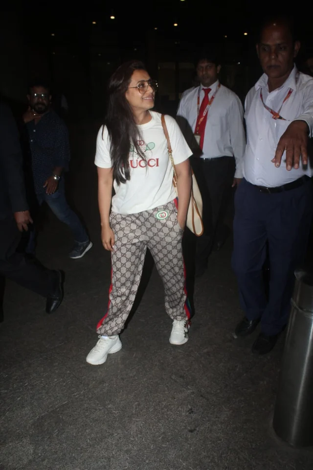 Rani Mukerji in Rs 1.7 Lakh Gucci outfit is turning heads at the airport