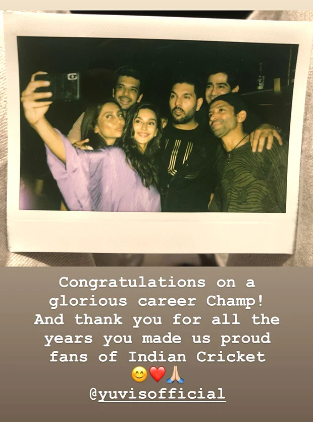 Yuvraj Singh enjoys retirement bash with wife Hazel Keech and ex-girlfriend Kim Sharma; other B-town celebs also joins