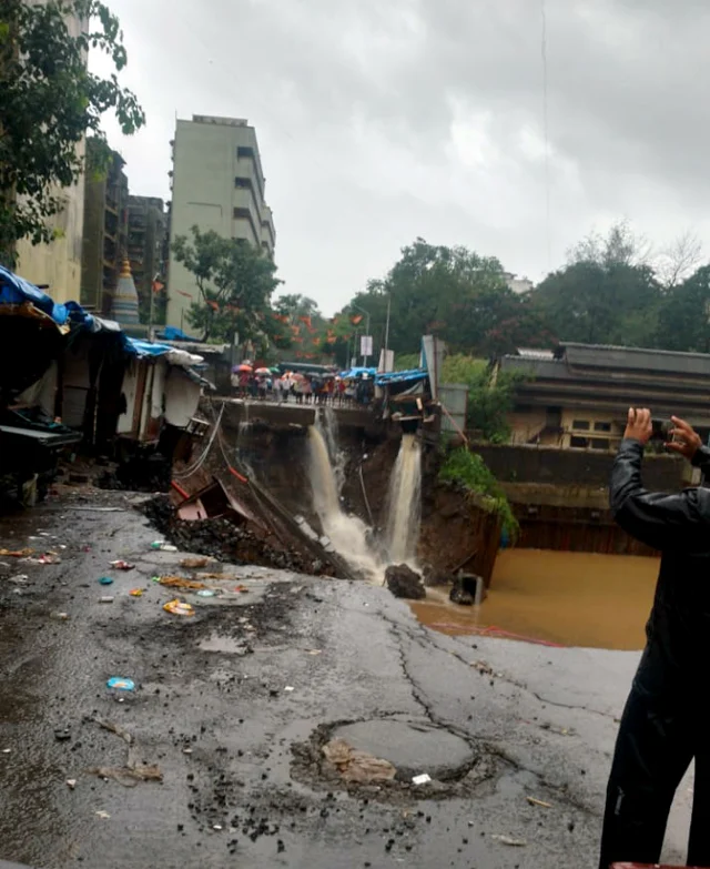 A wall collapsed on shanties due to heavy rains at Malad in Mumbai