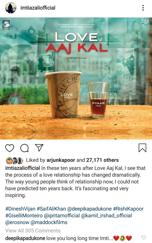 10 Years of Love Aaj Kal: Deepika Padukone reacts to Imtiaz Ali's heartwarming post