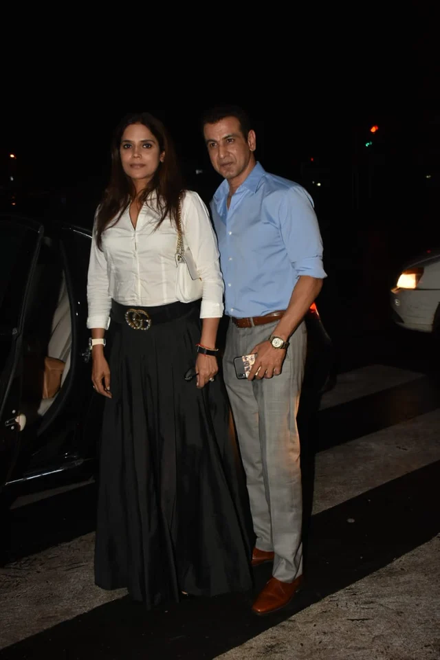 Television actor best known for his role in ‘Adaalat’ Ronit Roy was with wife Neelam at Bastian in Bandra.