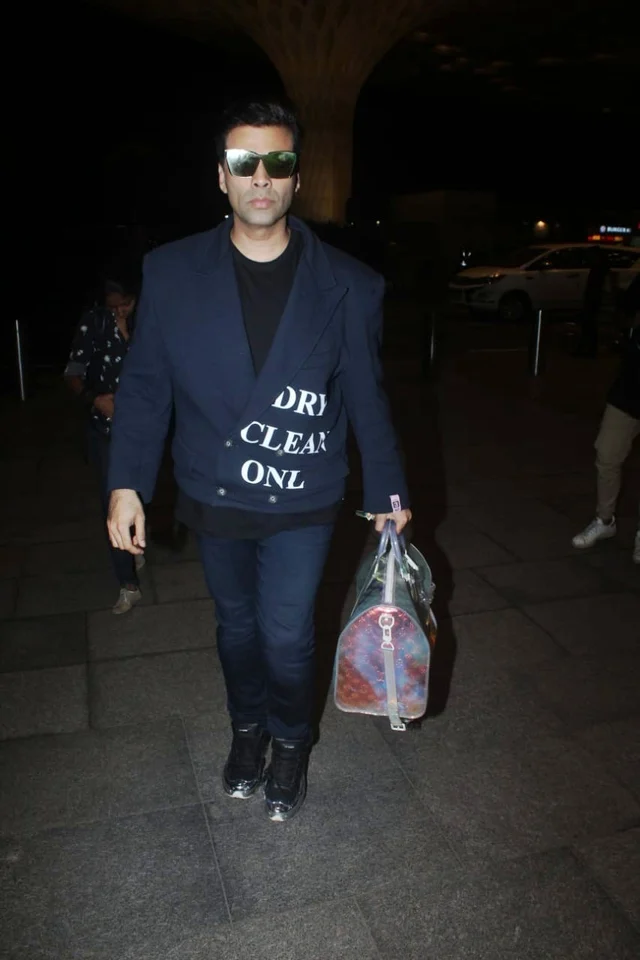 Dharma head honcho Karan Johar was also snapped in a stylish avatar at Mumbai Airport.