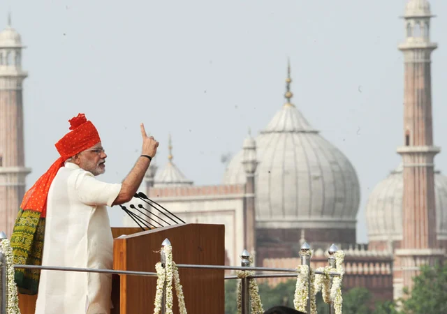 PM Narendra Modi continues turban tradition for first Independence Day address
