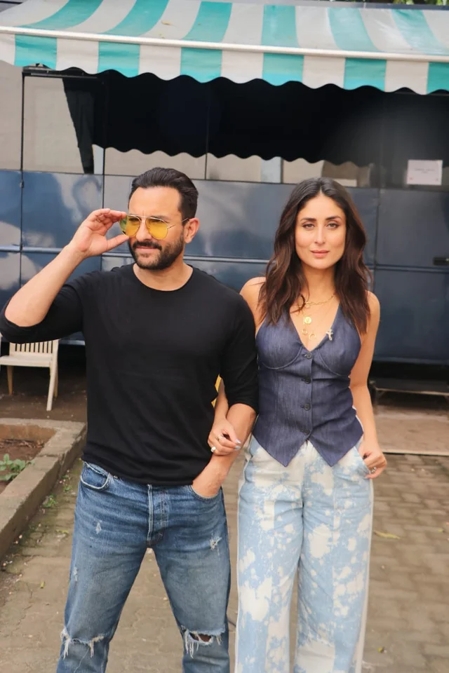 Kareena Kapoor and Saif Ali Khan at Mehboob studio for ishq 104.8 FM
