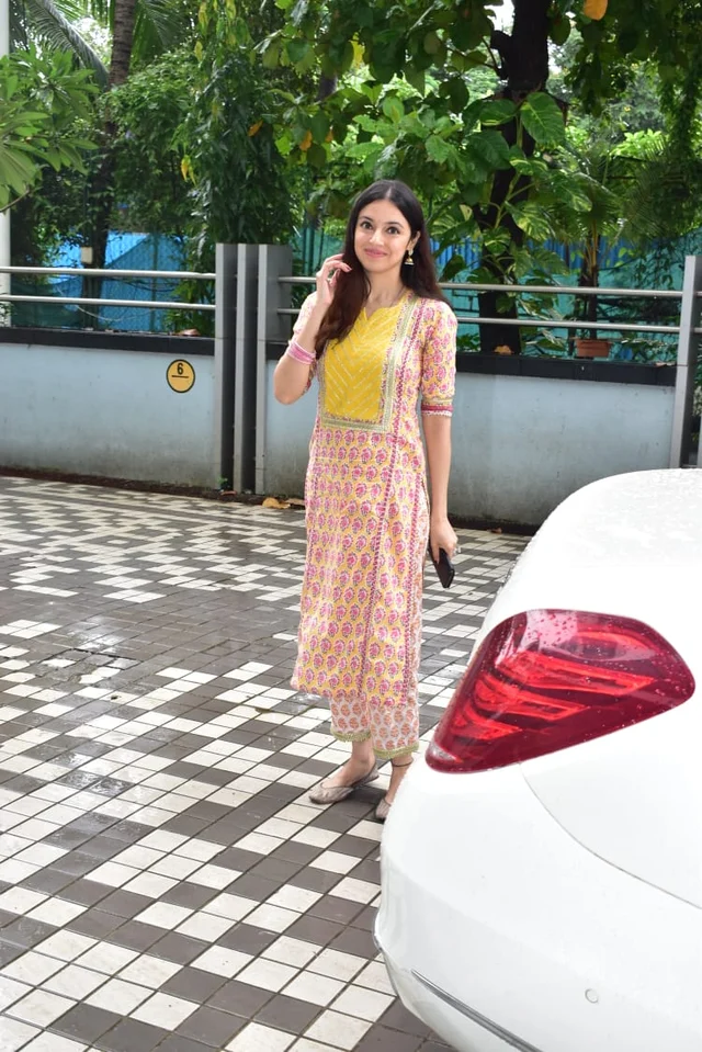 Mohit Raina and Divya Khosla Kumar snapped by paps at Emmay Entertainment & Motion Pictures office.