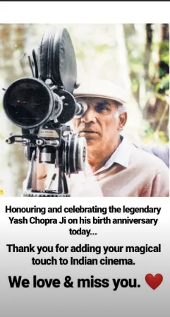 B-town pays tributes to Yash Chopra on his 87th birth anniversary
