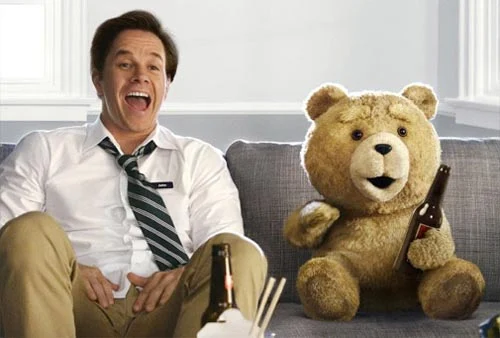 Film: TED<br />Cast: Mark Wahlberg, Mila Kunis, Joel McHale, Giovanni Ribisi, Norah Jones, Ryan Reynolds, Patrick Warbuton and the voice of Seth MacFarlane<br />Director: Seth MacFarlane