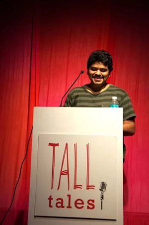 Participant Avinash Verma narrates his story ‘ at the Tall Tales event held on October 25 at Studio X, Fort. Picture by Neha Mendiratta Khullar.