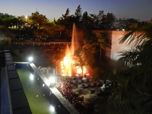 Open Air theater beside water fountains