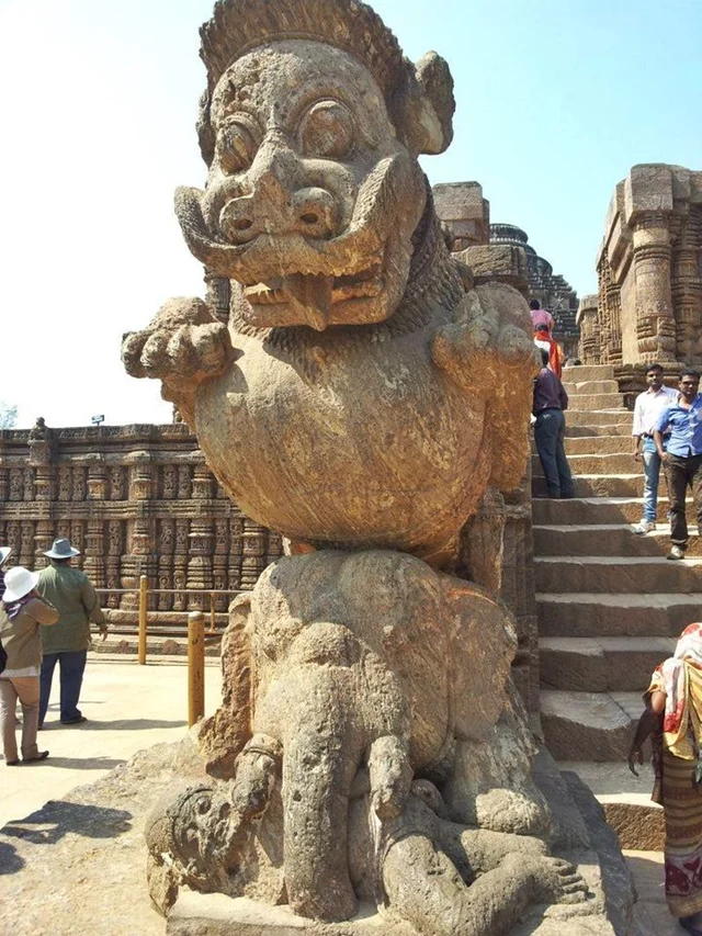 Sculpture of lion, elephant and man<br />Picture credits: Prasanth Menon