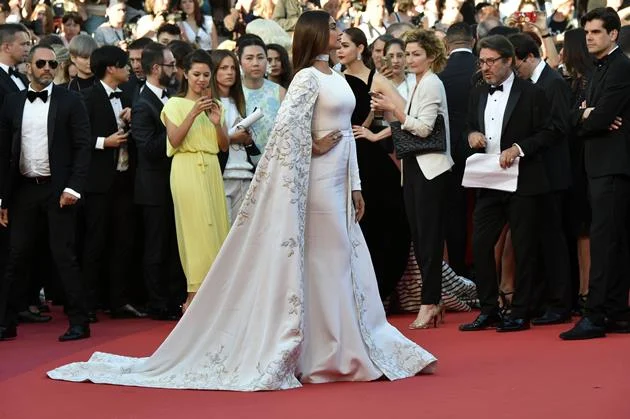 Sonam Kapoor poses for the screening of the film “Mal de Pierres (From the Land of the Moon)” at the 69th Cannes Film Festival in Cannes, southern France.