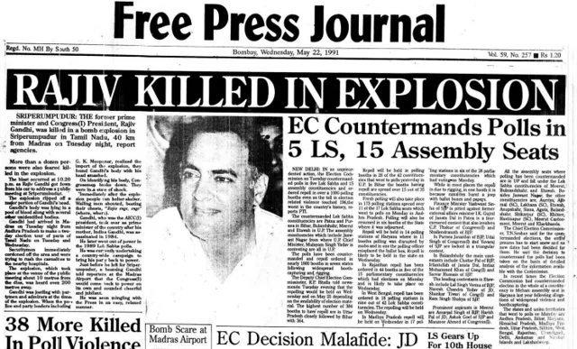 On This Day In History: May 21, 1991 – Former PM Rajiv Gandhi was assassinated by LTTE