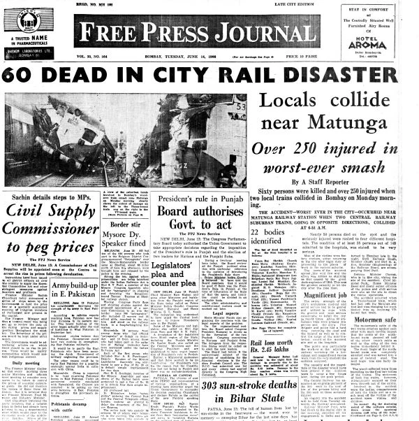 On This Day in History: June 13, 1966 – Major rail accident occurs in Mumbai, killing 60 people