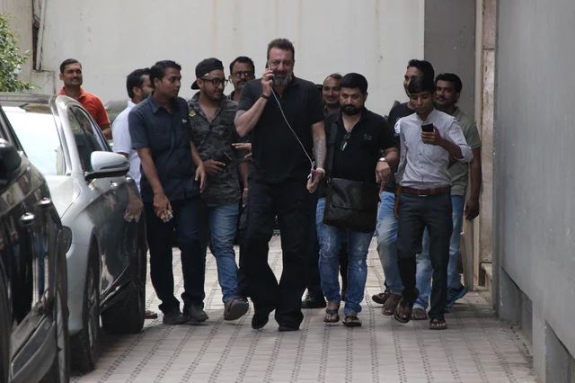 Sanjay Dutt spotted at Vishesh Films office. Photo by Viral Bhayani