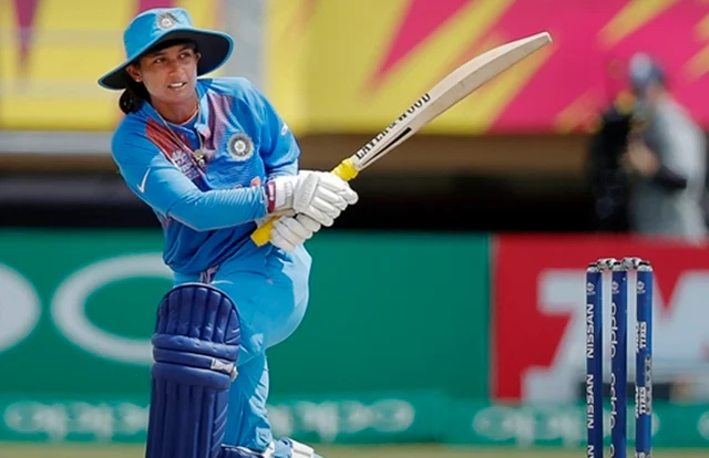 Mithali Raj plays a shot during Women’s World T20 match. PTI Photo