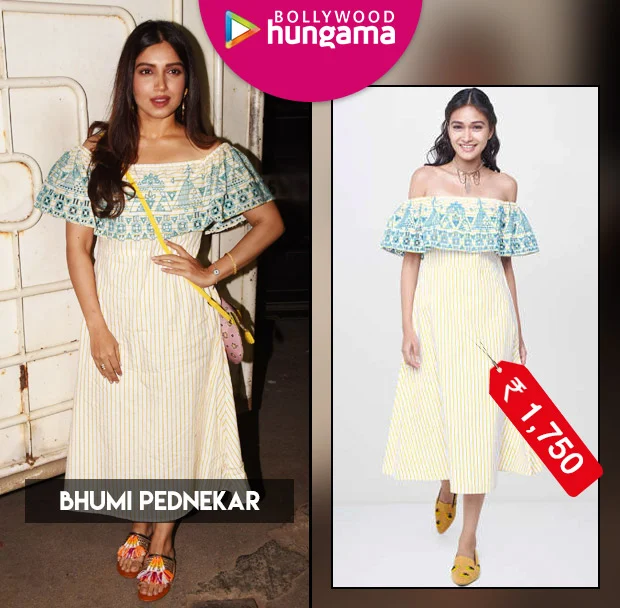 Bhumi Pednekar’s Rs 1750 off-shoulder dress is both perfect and thrifty for a date night out