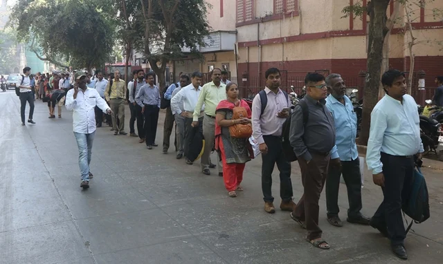 Mumbai: People wait for Taxi at Chattrapati Maharaj Shivaji Terminus due to indefinite strike by BEST employees, in Mumbai on Tuesday, January 08, 2019. (Photo by Bhushan Koyande)