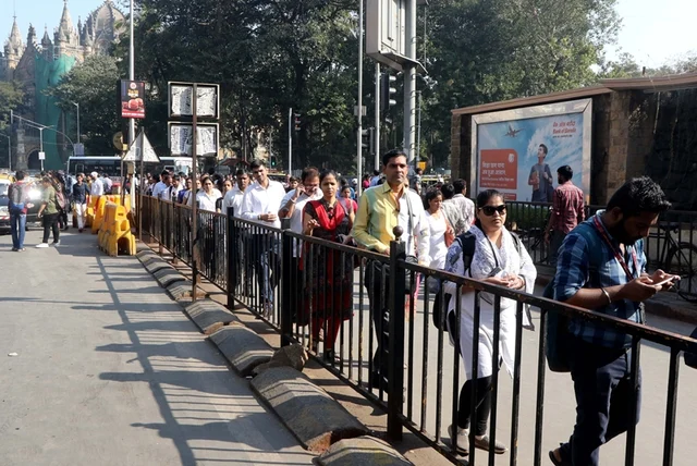 Mumbai: People wait for Taxi at Chattrapati Maharaj Shivaji Terminus due to indefinite strike by BEST employees, in Mumbai on Tuesday, January 08, 2019. (Photo by Bhushan Koyande)