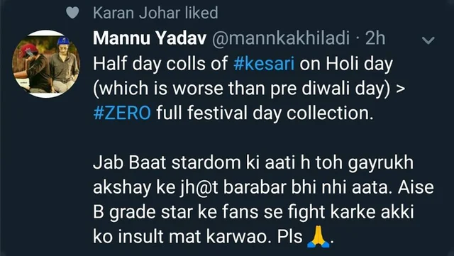 Karan Johar apologises after netizens slam him for liking an offensive tweet on Shah Rukh Khan; calls it technical glitch