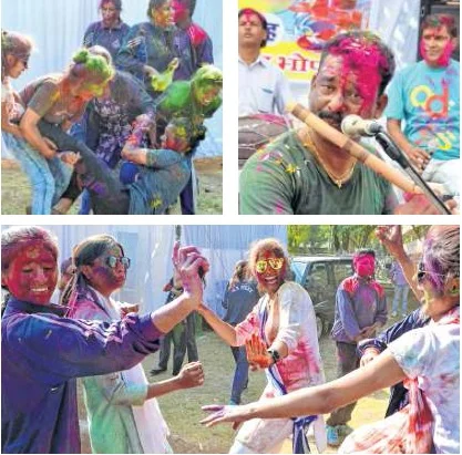 Khaki revels in colours: Rank & file soak in festive spirit