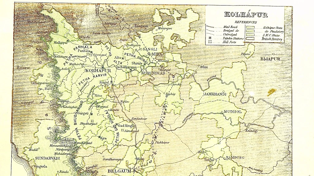 Map of Kolhapur in 1896