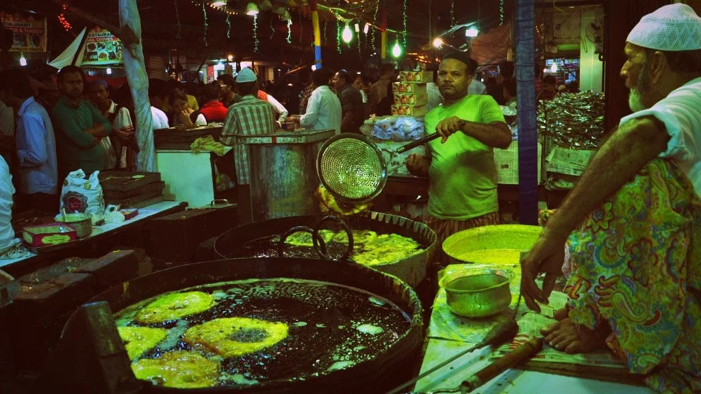 Egg <i>malpua</i> being prepared during Ramadan