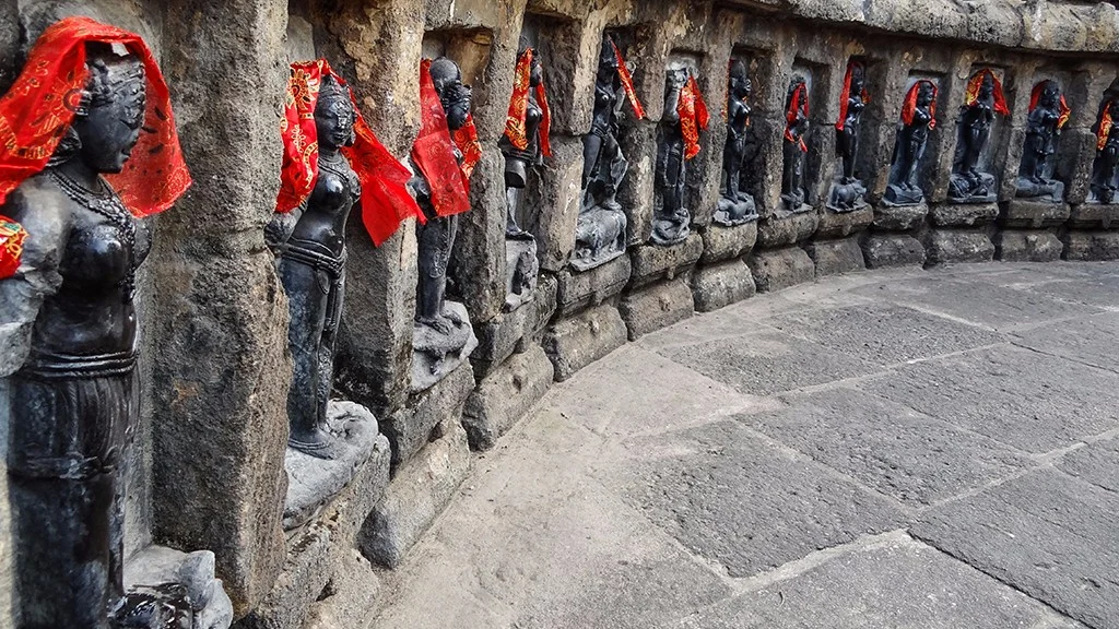 Sculptures inside the <i>Chausath Yogini</i> Temple