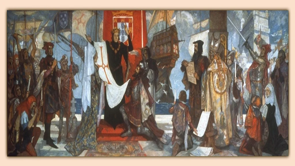 Vasco da Gama leaving the port of Libson, Portugal