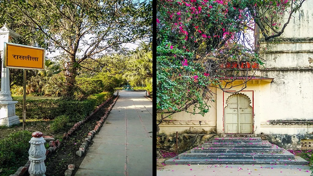 The garden is divided into themed sections.