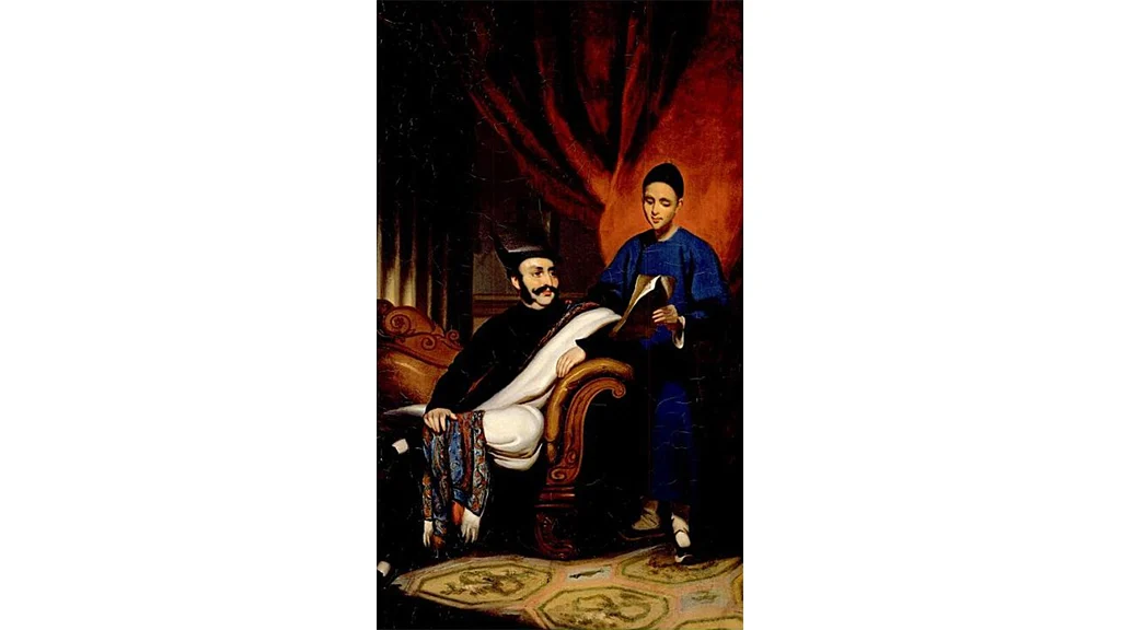 Sir Jamsetjee Jejeebhoy with his Chinese assistant
