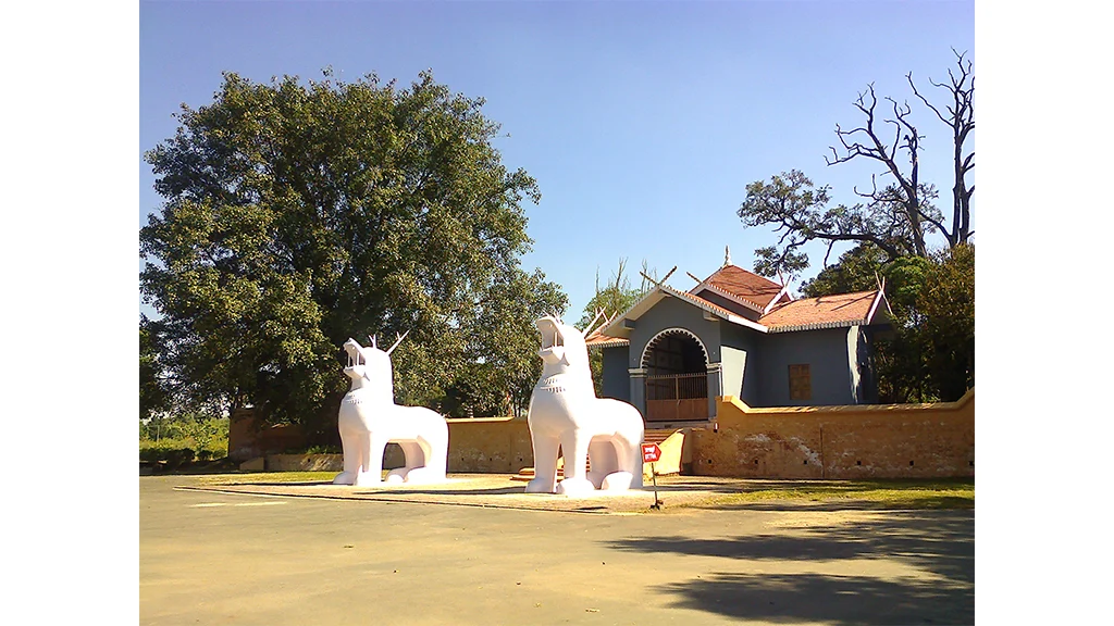 A pair of ‘Kangla Sha’ at the fort premises.