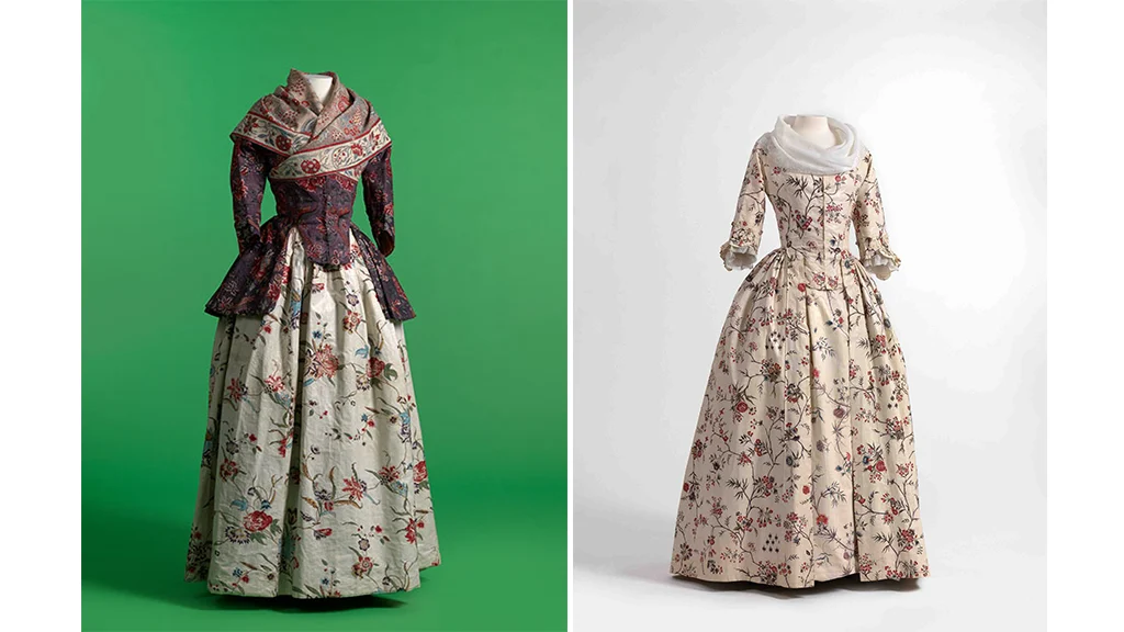 Robes made of glazed calico