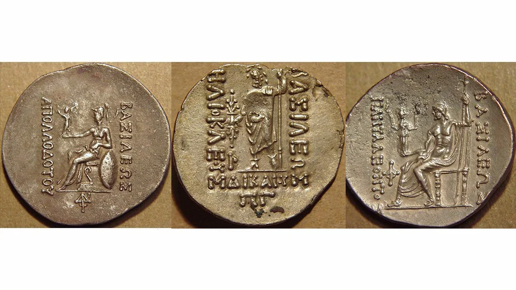 Greek deities on the reverse of the coins - Athena and Zeus are the most common 