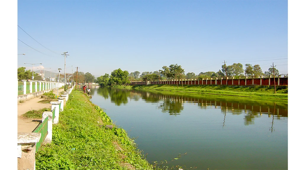 Channel around a part of Kangla Fort.